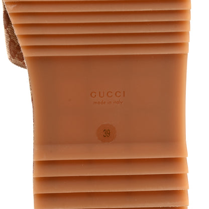 Gucci Canvas GG Monogram Angelina Platform Slide Sandals 39 Beige Ruggine 6 of 8