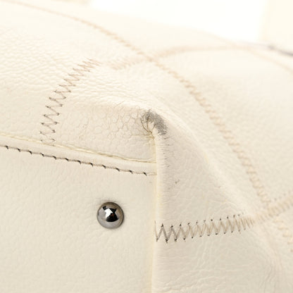 Chanel Caviar Square Stitched Tote White 12 of 13