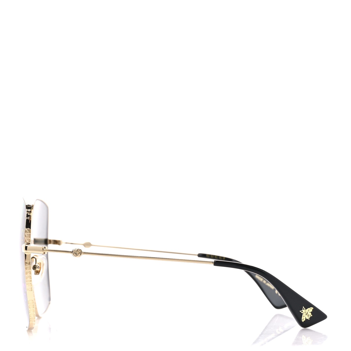 Metal Rectangular Frame Sunglasses GG0414S Gold Multicolor
