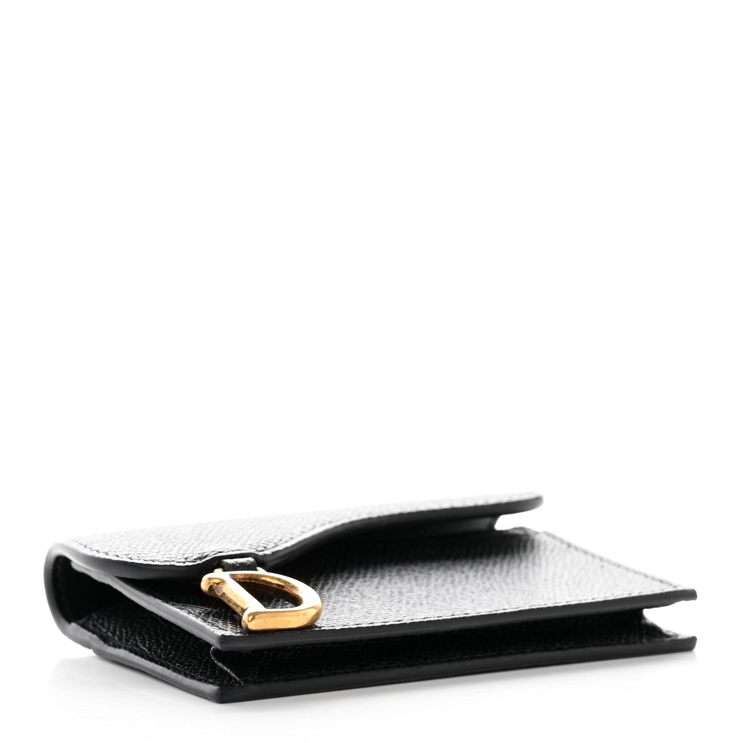Christian Dior Grained Calfskin Saddle Card Holder Black 4 of 7