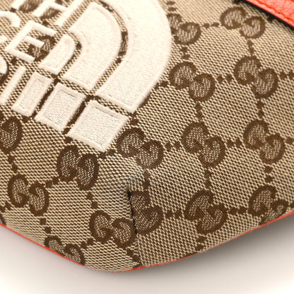 Gucci X THE NORTH FACE Monogram Textured Dollar Calfskin Embroidered Belt Bag Beige Ebony Mystic White Deep Orange 8 of 8