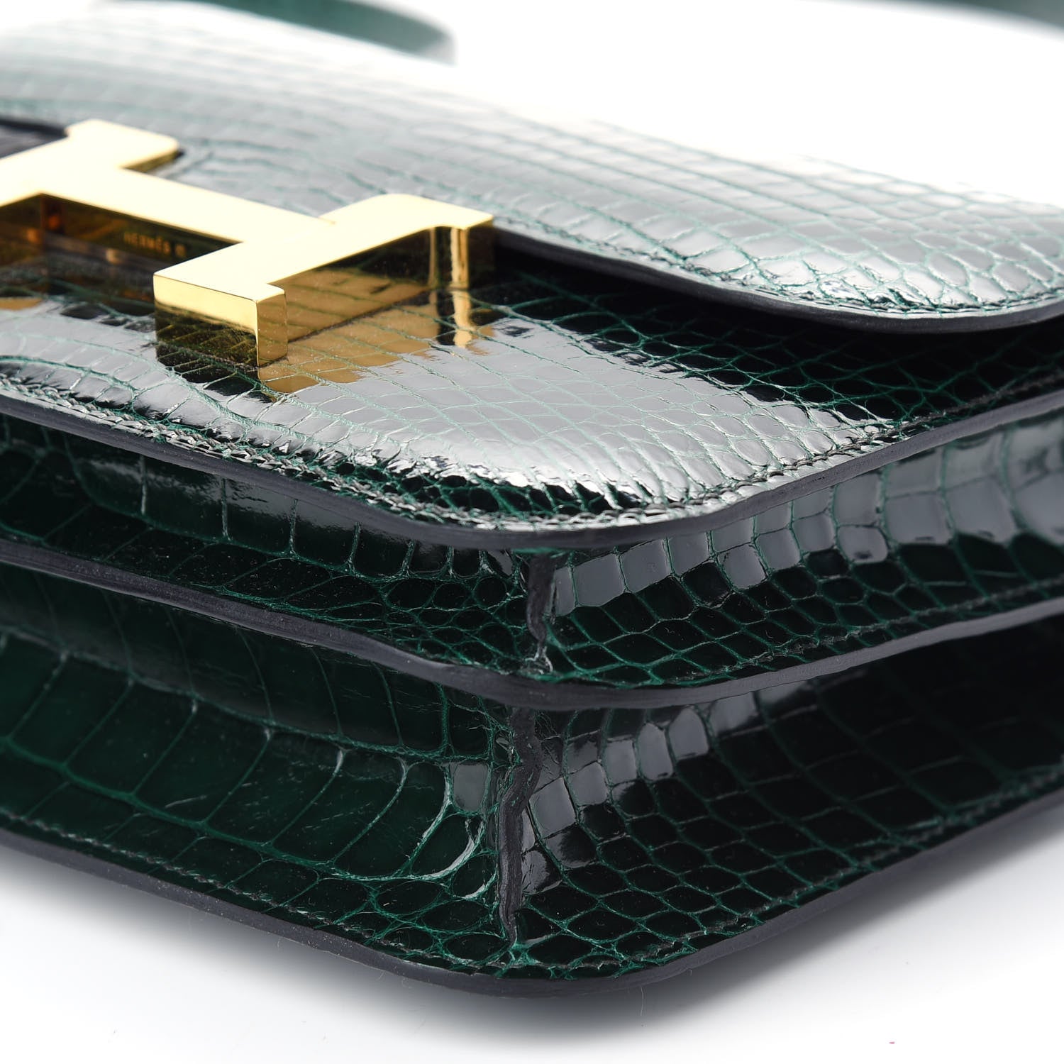 Hermes Shiny Alligator Constance 18 Vert Fonce 9 of 10