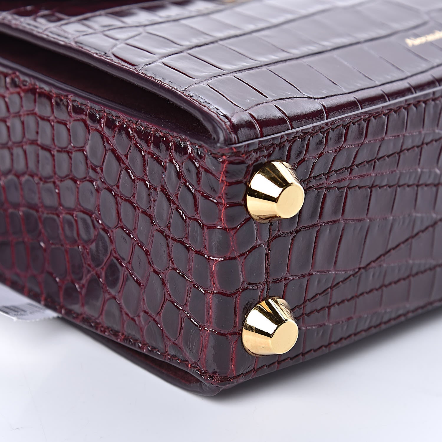 Alexander McQueen Calfskin Crocodile Embossed Box Shoulder Bag 21 Velvet Red 5 of 9