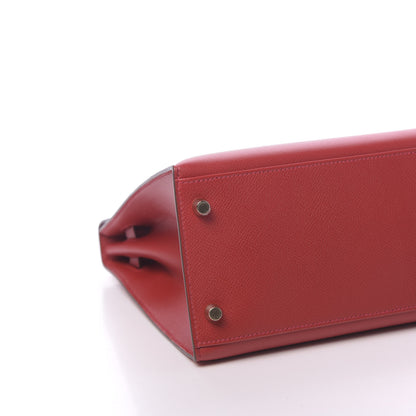 Hermes Epsom Kelly Sellier 32 Rouge Casaque 9 of 11