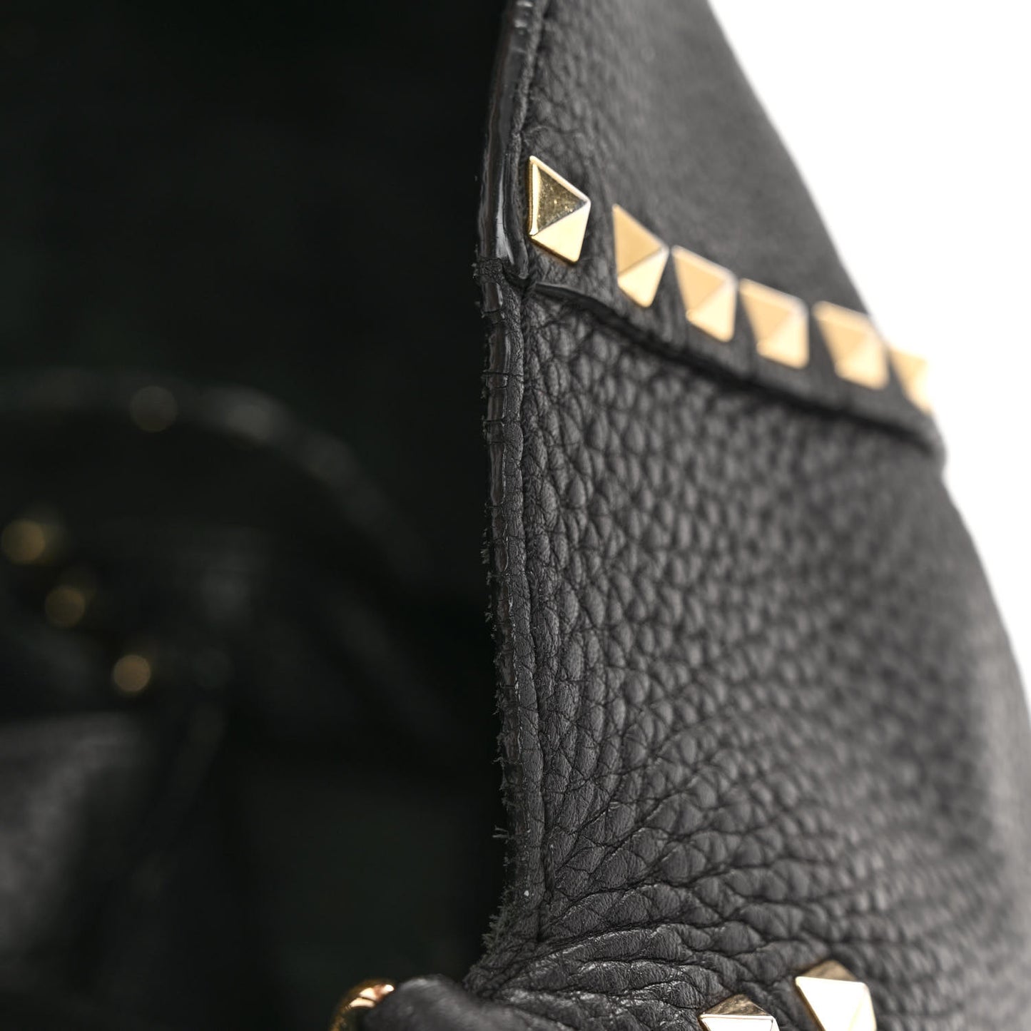 Pebbled Calfskin Rockstud Flip-Lock Messenger Bag Black