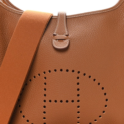 Hermes Taurillon Clemence EVELYNE III PM Gold 8 of 11