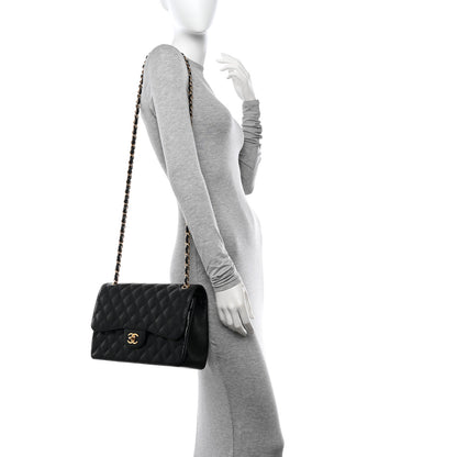 Chanel Caviar Quilted Jumbo Double Flap Black 2 of 10