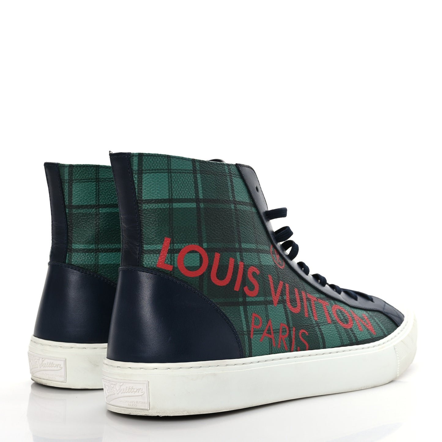 Tartan Tattoo Sneaker Boots 9 Navy Green