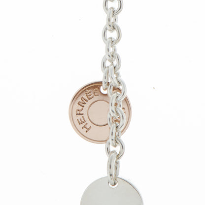 Hermes Sterling Silver 18K Rose Gold Confettis Drop Earrings 3 of 7