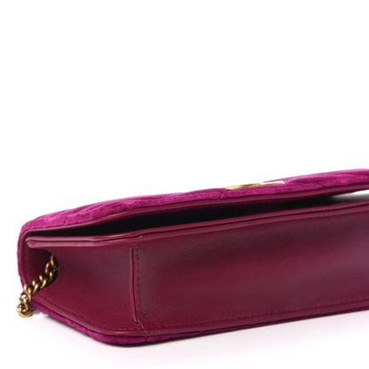 Gucci Velvet Matelasse GG Marmont Mini Bag Fuchsia Violet Cyclamen 8 of 11