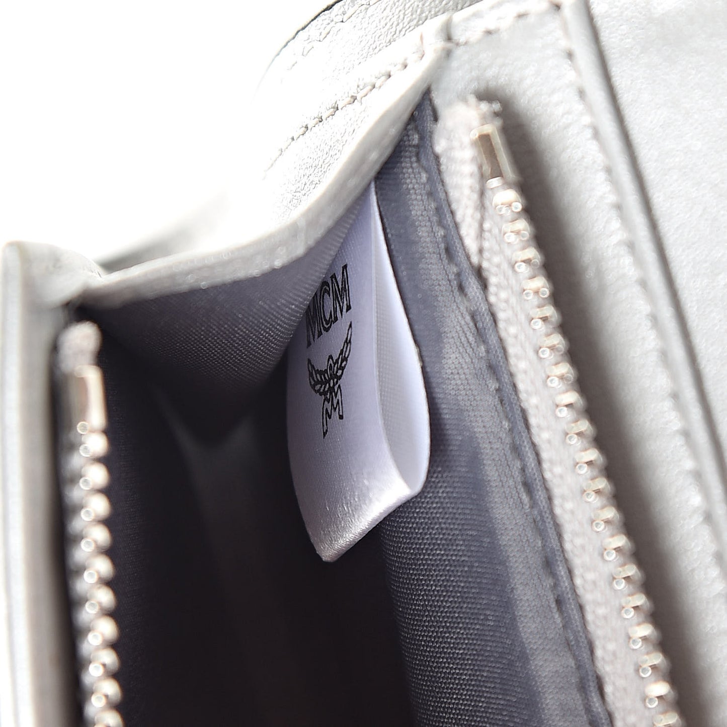 Metallic Visetos Compact Wallet Silver