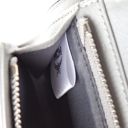 MCM Metallic Visetos Compact Wallet Silver 7 of 8