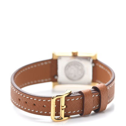 Hermes Stainless Steel Epsom 17.2mm Heure H Hour Quartz Watch Gold 3 of 5