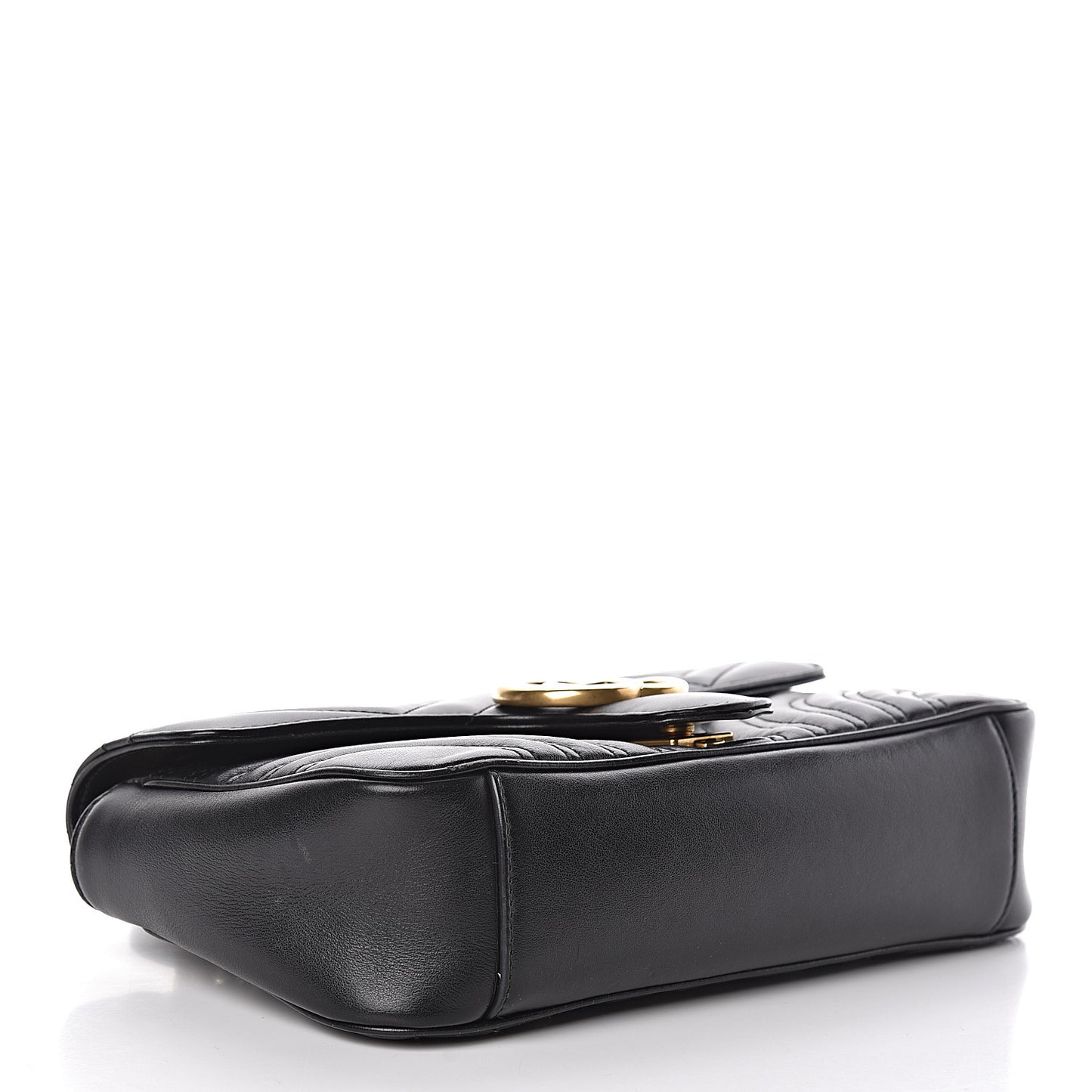 Calfskin Matelasse Small GG Marmont Shoulder Bag Black
