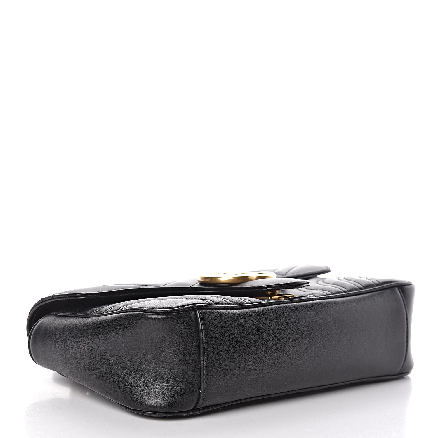 Gucci Calfskin Matelasse Small GG Marmont Shoulder Bag Black 4 of 18
