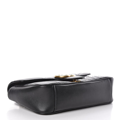 Gucci Calfskin Matelasse Small GG Marmont Shoulder Bag Black 4 of 18