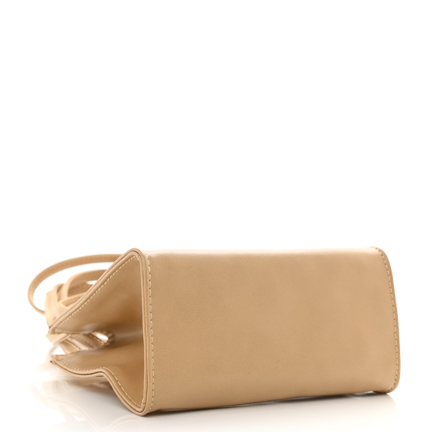 Vegan Leather Small Shopping Bag Cream