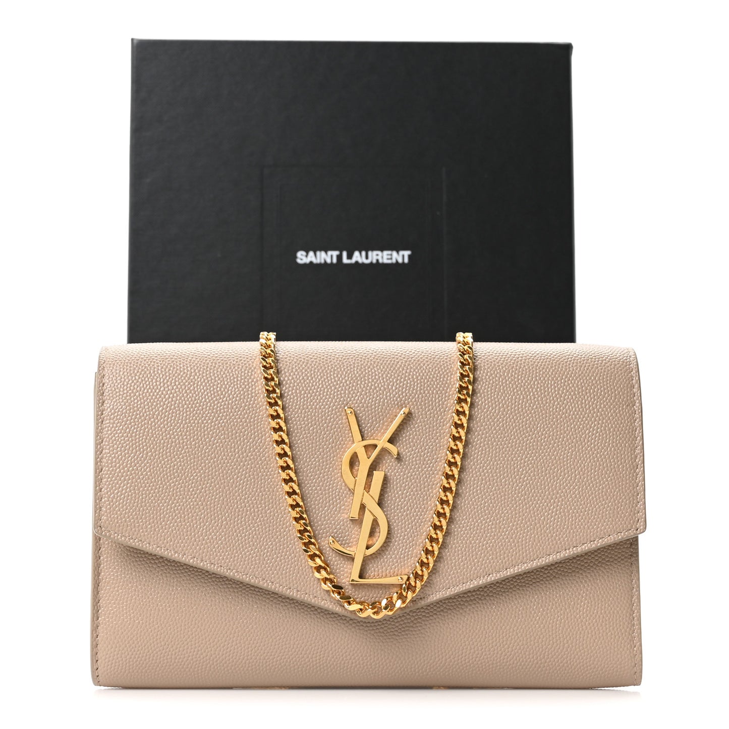 Grain De Poudre Monogram Uptown Chain Wallet Dark Beige