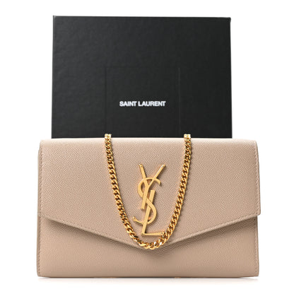 Saint Laurent Grain De Poudre Monogram Uptown Chain Wallet Dark Beige 11 of 11