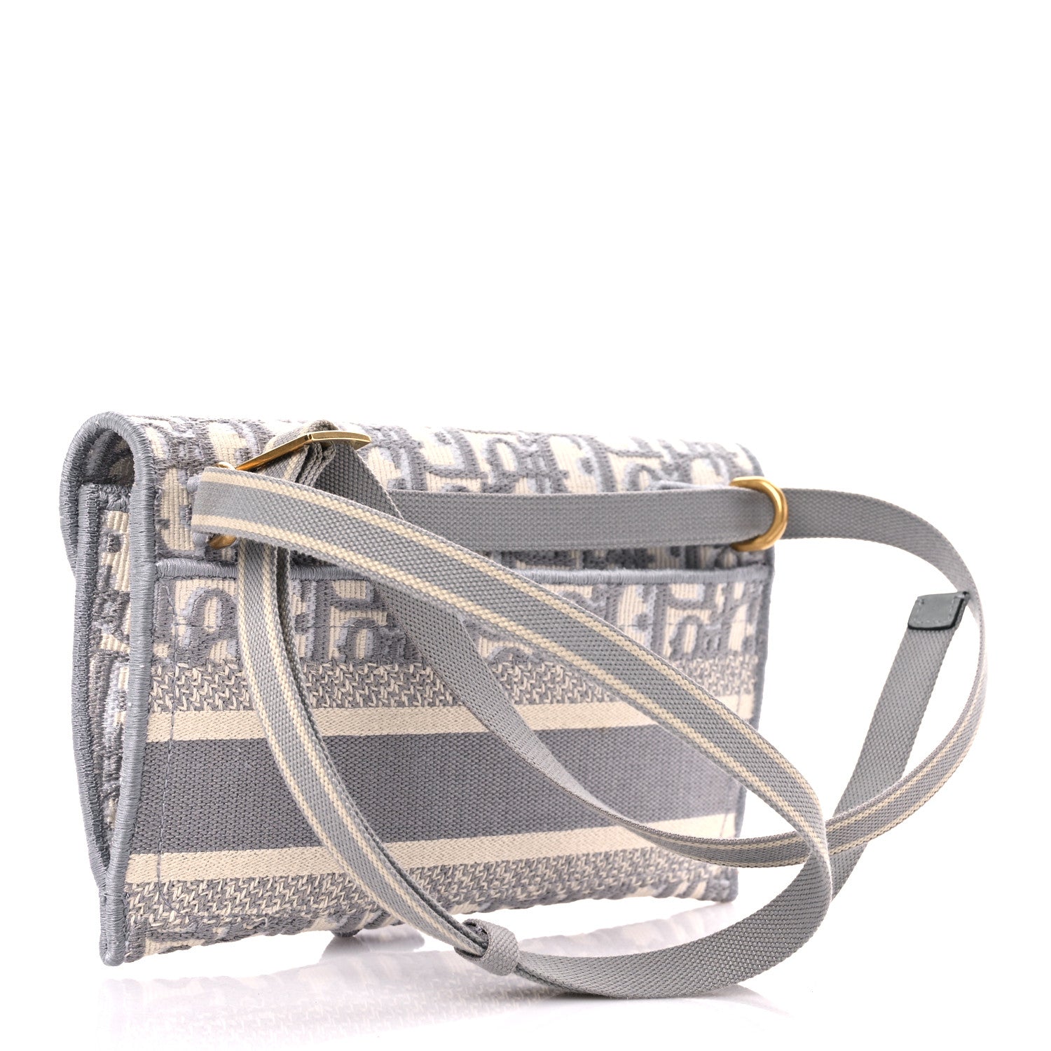 Christian Dior Oblique Slim Saddle Pouch Grey 3 of 9