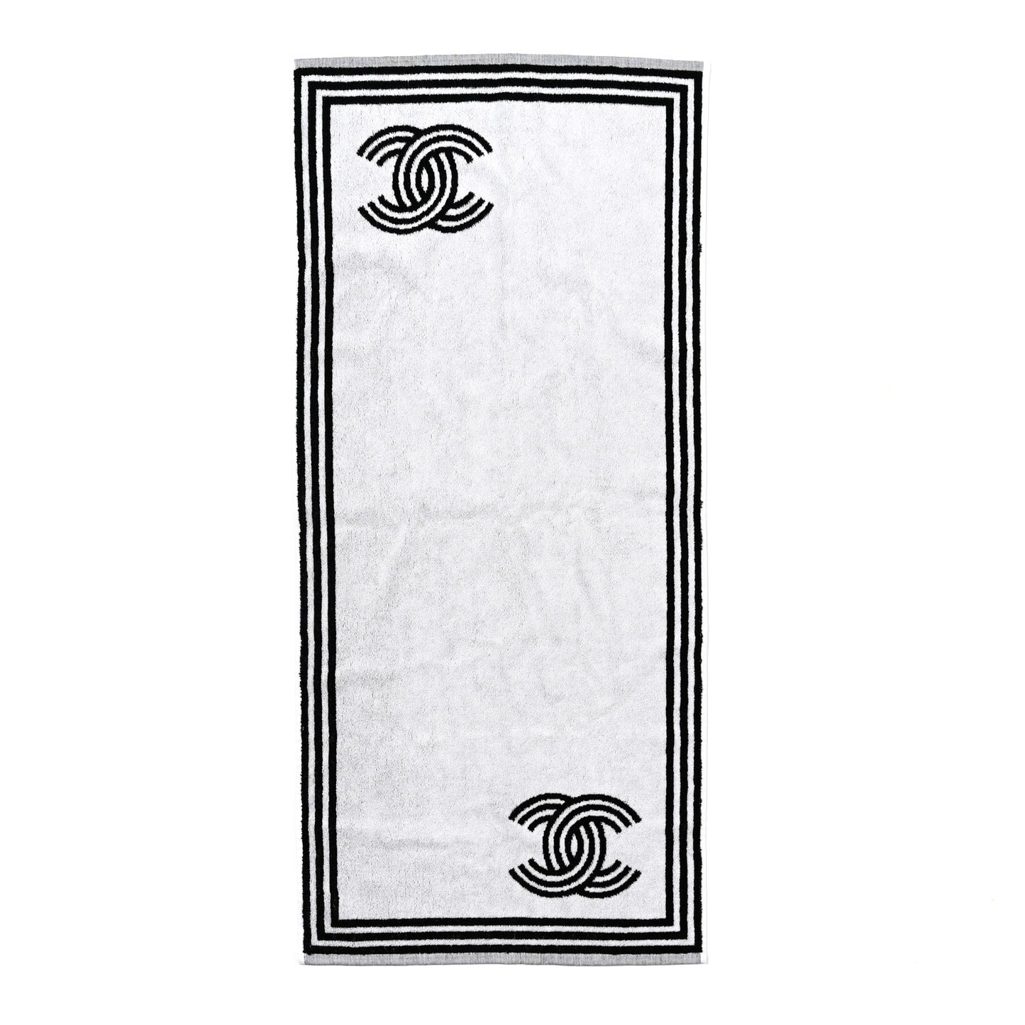Terry Cotton CC Sports Set Towel Black White