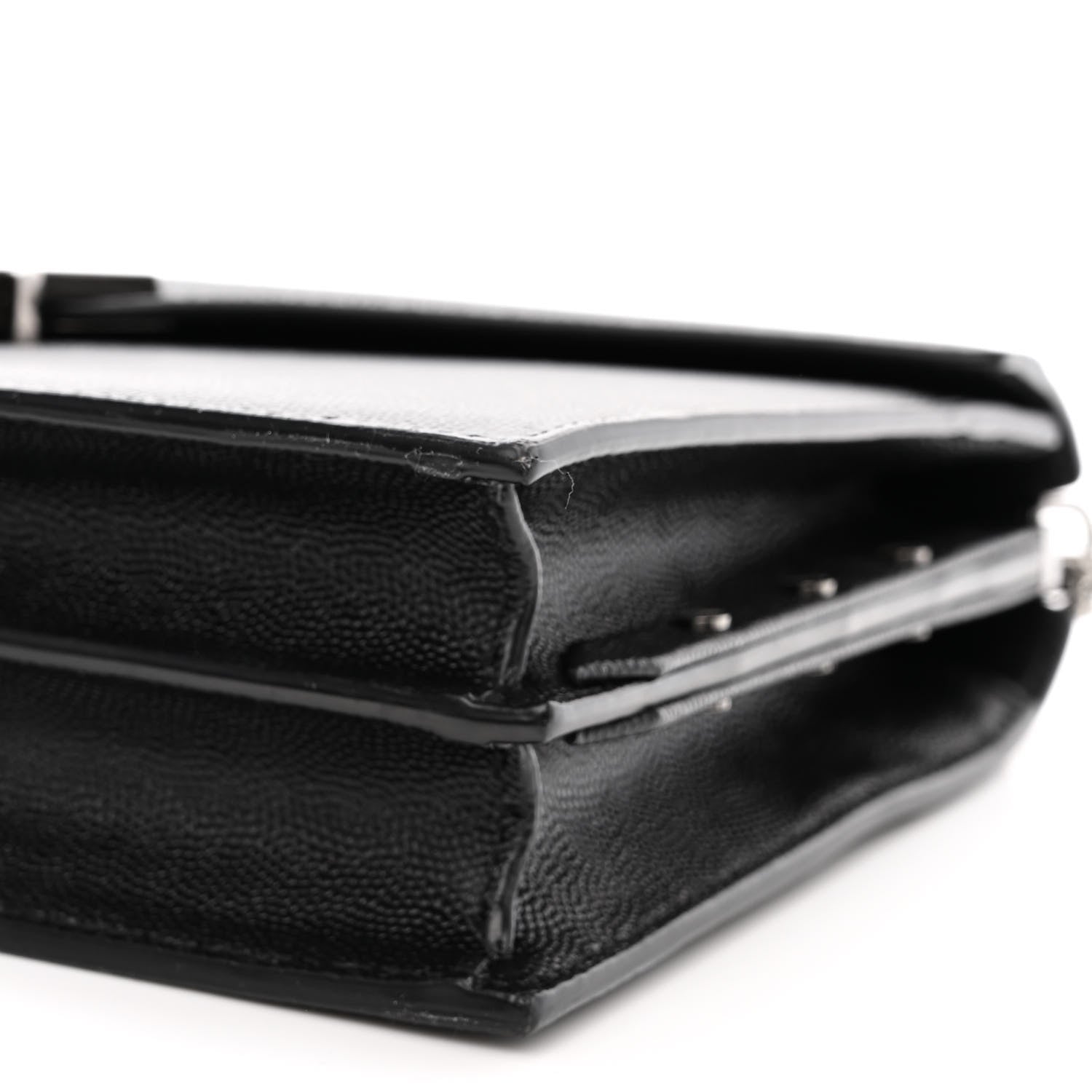 Saint Laurent Grain De Poudre Monogram Cassandra Clasp Bag Black 10 of 11