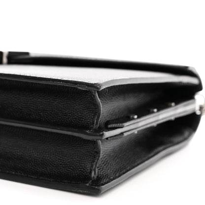 Saint Laurent Grain De Poudre Monogram Cassandra Clasp Bag Black 10 of 11