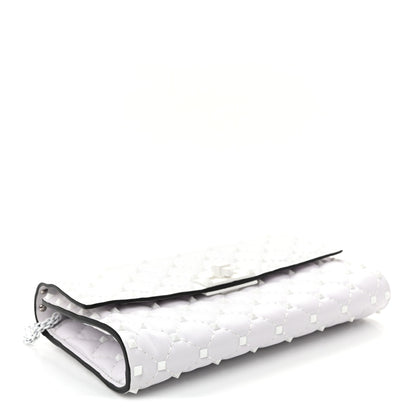 Valentino Garavani Lambskin Free Rockstud Spike Wallet on Chain Optic White 4 of 10