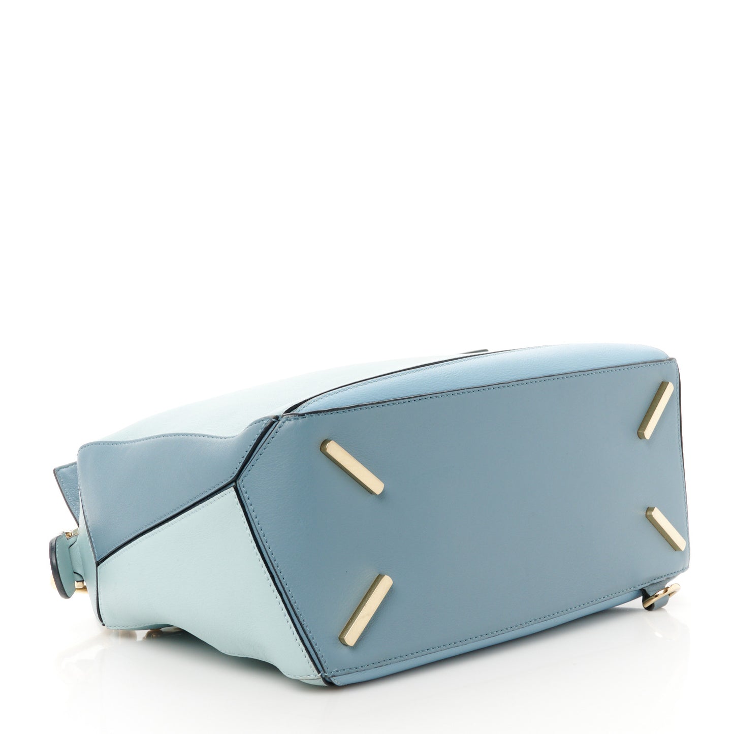 Calfskin Medium Puzzle Bag Aqua Light Blue Stone Blue