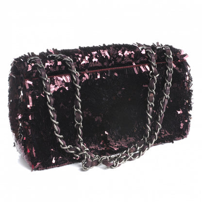 Chanel Sequin Embroidered Medium Flap Bordeaux 3 of 9
