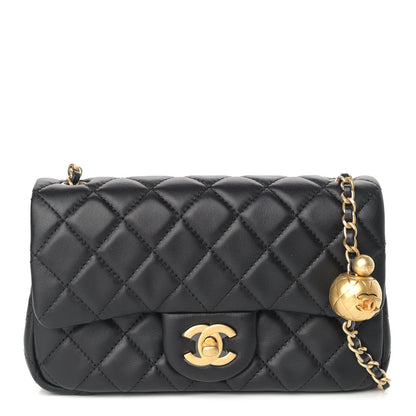 Chanel Lambskin Quilted Mini Rectangular Pearl Crush Flap Black 1 of 9
