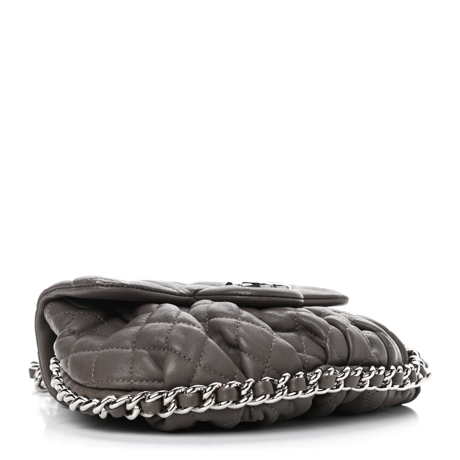 Chanel Washed Lambskin Quilted Mini Chain Around Flap Taupe 3 of 4