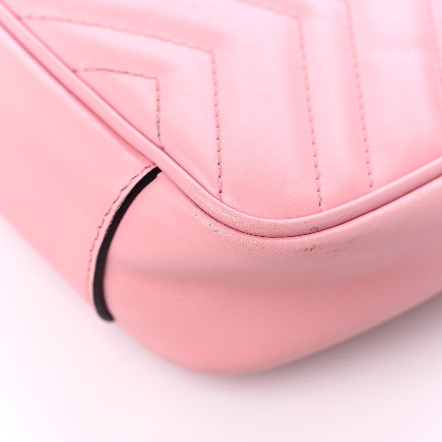 Calfskin Matelasse Mini GG Marmont Shoulder Bag Wild Rose