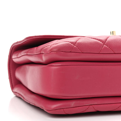 Chanel Lambskin Quilted Medium Trendy CC Flap Dual Handle Bag Dark Pink 8 of 9