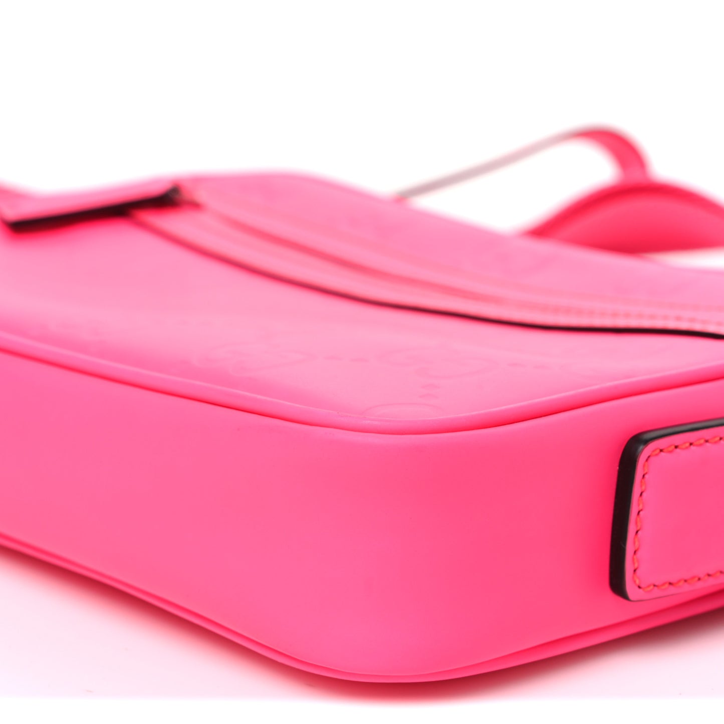 Rubber Effect Monogram GG Crossbody Bag Fluorescent Fuchsia