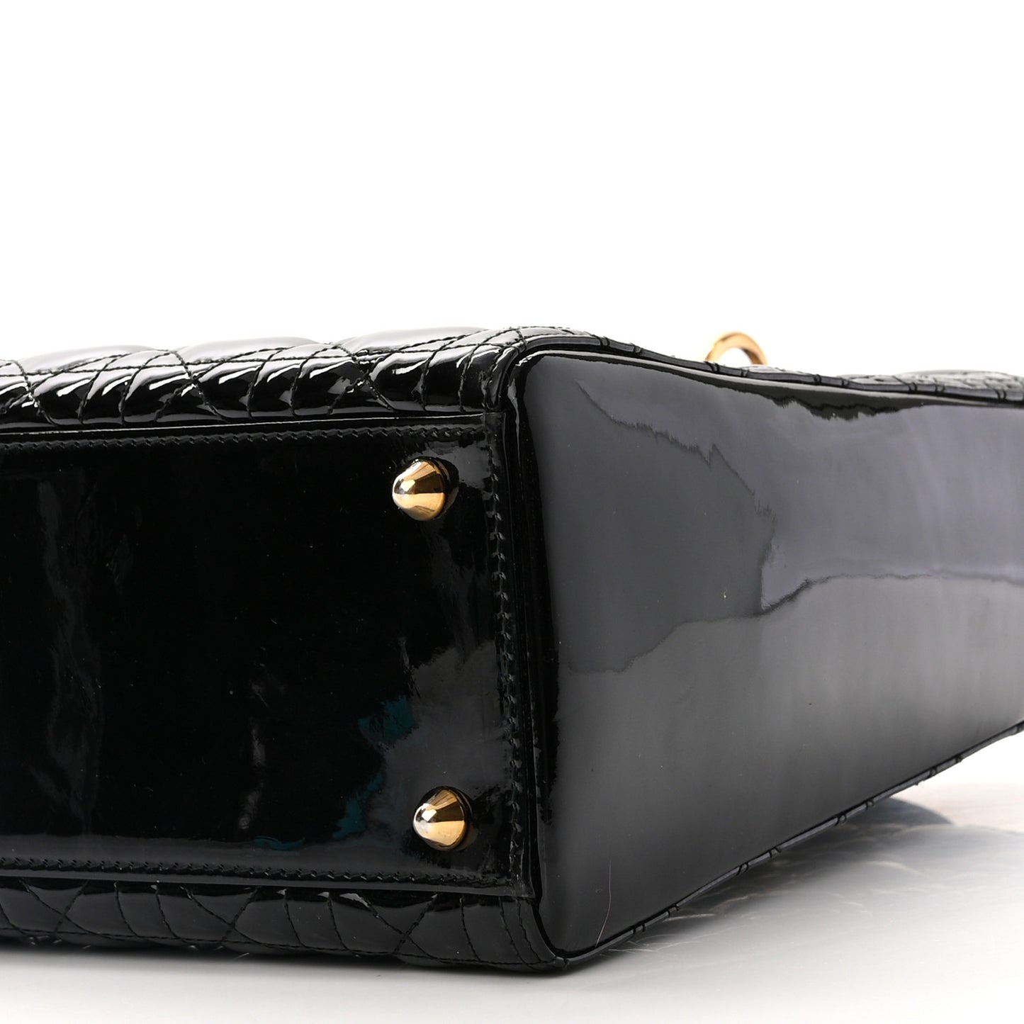 Patent Cannage Large Lady Dior Black