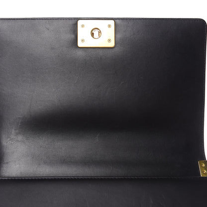 Chanel Calfskin Caviar Suede Chevron New Medium Boy Flap Black 11 of 16