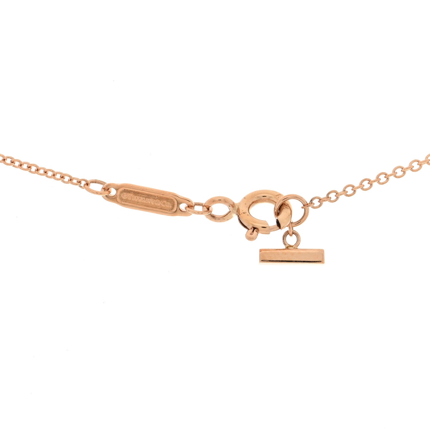 Tiffany 18K Rose Gold Diamond Mini T Smile Pendant Necklace 4 of 5