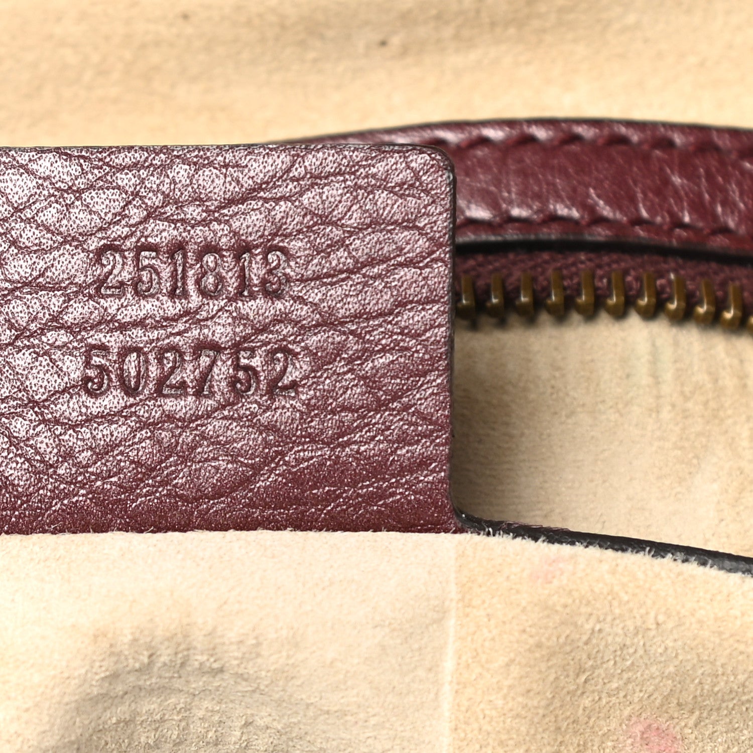 Gucci Metallic Pebbled Calfskin Medium 1973 Top Handle Satchel Burgundy 7 of 18