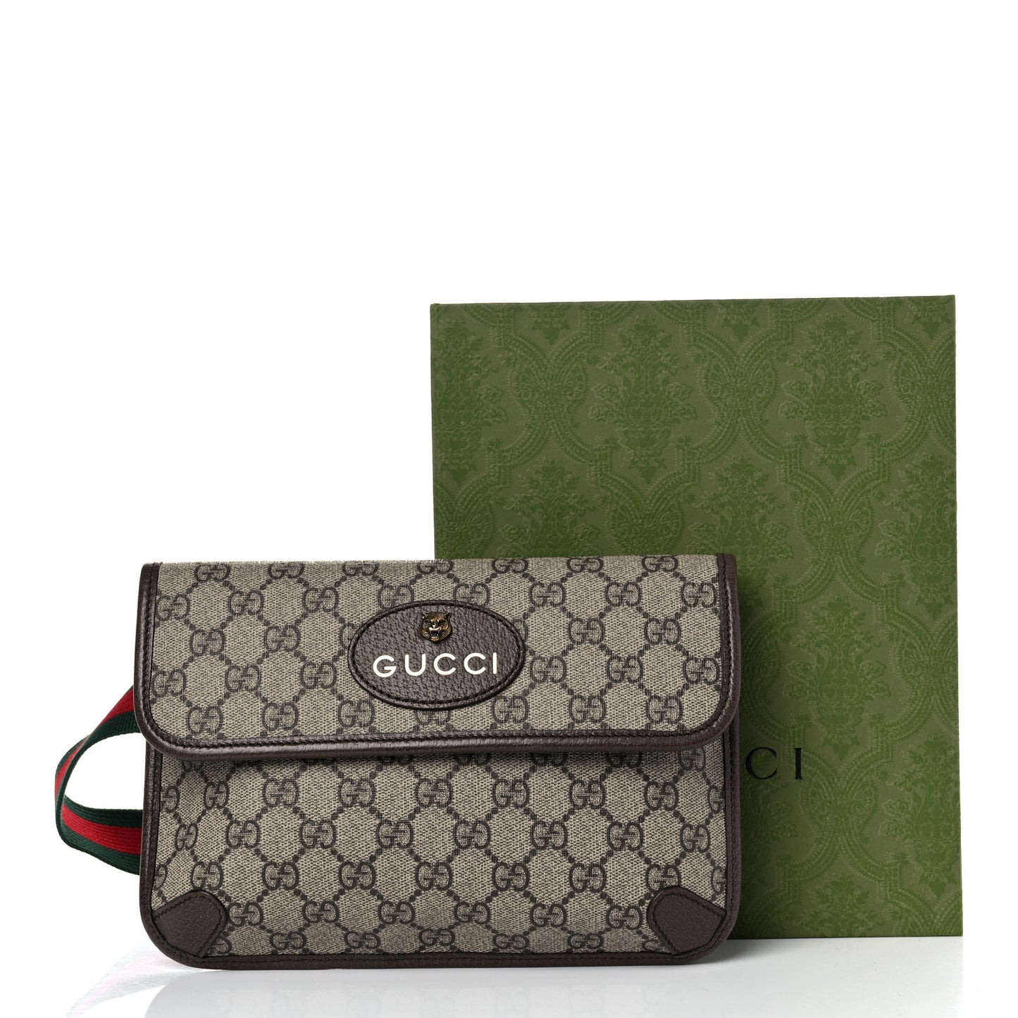 GG Supreme Monogram Neo Vintage Web Belt Bag Brown