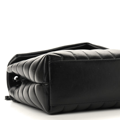 Saint Laurent Calfskin Y Quilted Monogram Small Loulou Chain Satchel Black 8 of 9