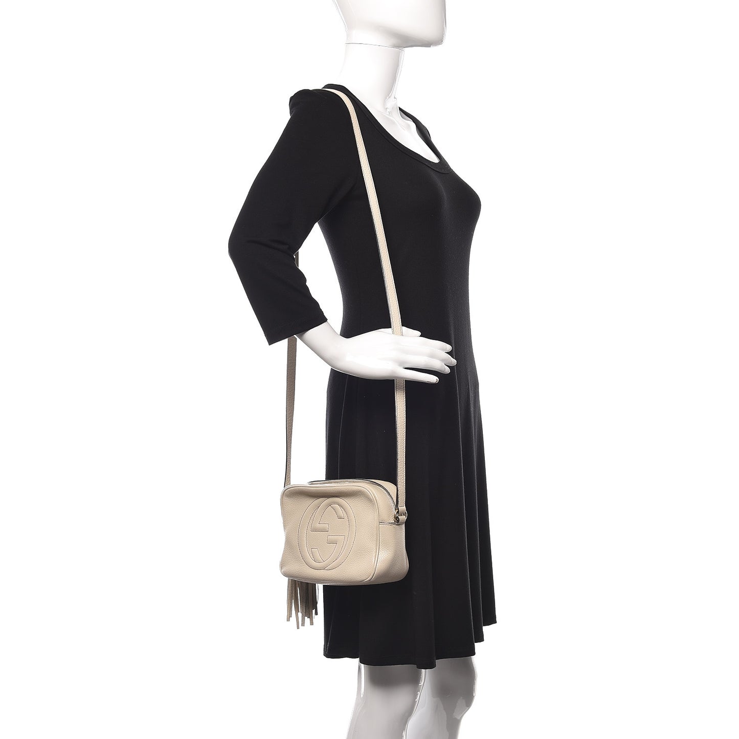 Pebbled Calfskin Small Soho Disco Bag Off White