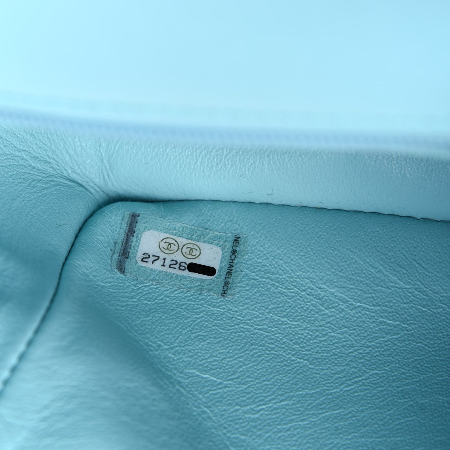 Lambskin Quilted Mini Rectangular Flap Neon Blue