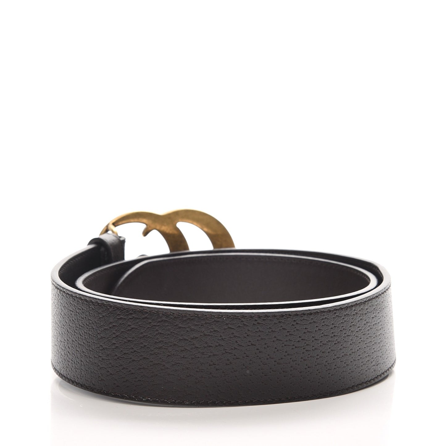Textured Dollar Calfskin Double G 40mm Belt 75 30 Dark Cocoa