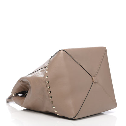 Valentino Garavani Calfskin Rockstud New Dome Bucket Tote Poudre 4 of 13