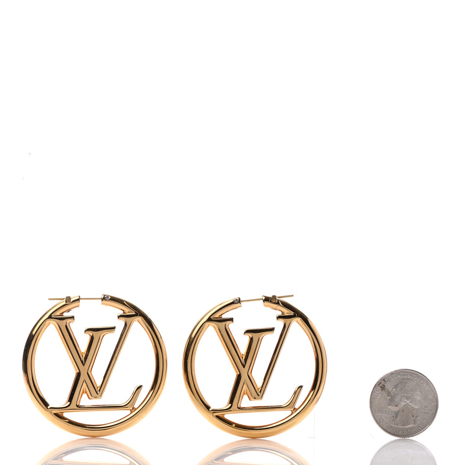 Louis Vuitton Metal Louise Hoop Earrings Gold 2 of 4