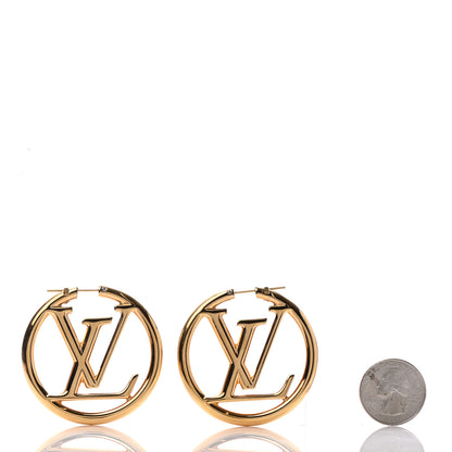 Louis Vuitton Metal Louise Hoop Earrings Gold 2 of 4