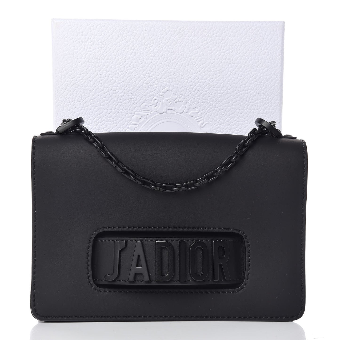 Ultra Matte Calfskin J'Adior Chain Flap Bag Black