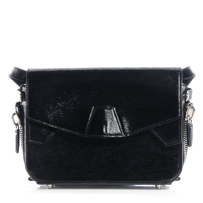Alexander Wang Textured Patent Tri-Fold Shoulder Bag Black 1 of 10
