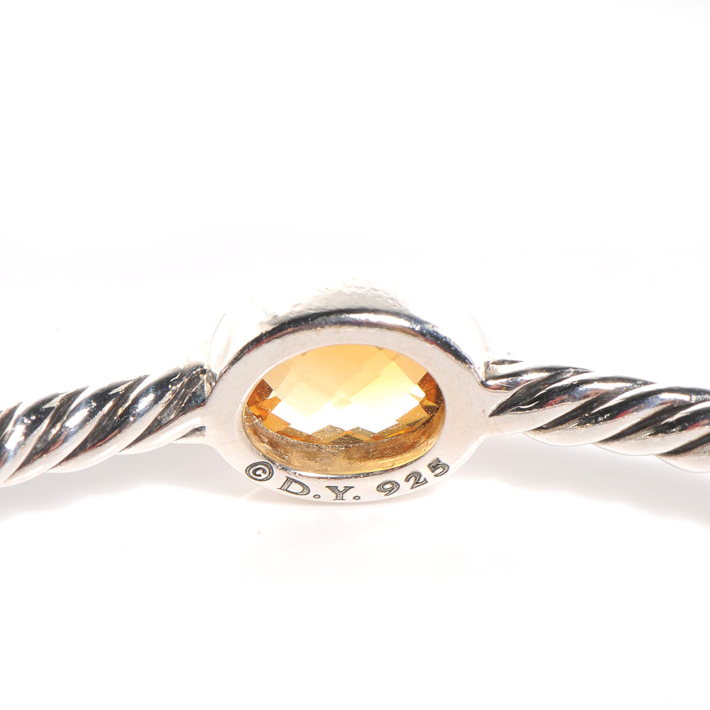 Sterling Silver Renaissance Oval Station Bangle Citrine